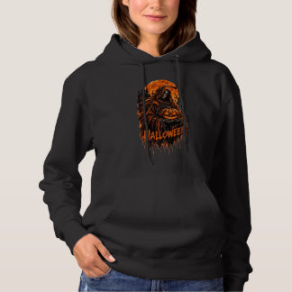 Camiseta Desenho Assustador de Abóbora da Morte no Hallowee