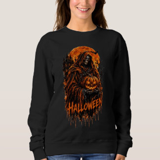 Camiseta Desenho Assustador de Abóbora da Morte no Hallowee