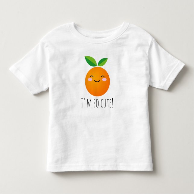 Camiseta Desenho bonito de fruta laranja kawaii (Frente)