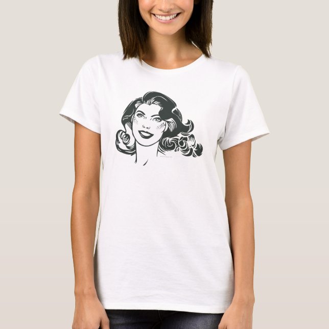 Camiseta Desenho branco e preto da supermenina 2 (Frente)
