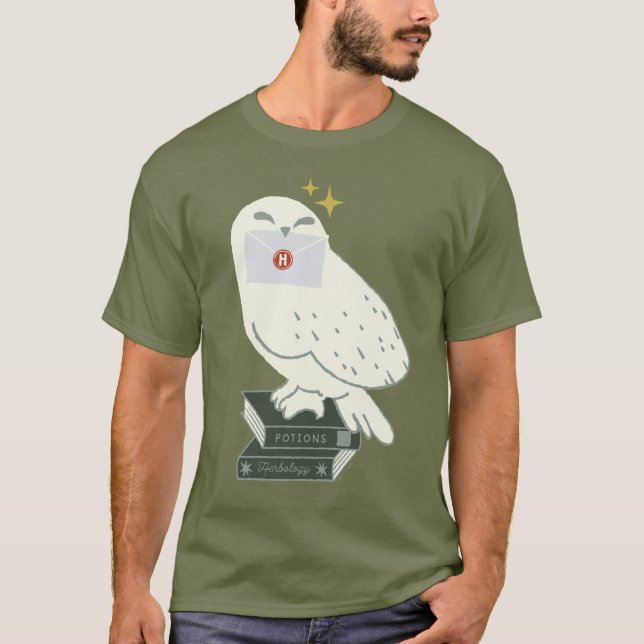 Camiseta Desenho Caprichoso da Hedwig com Carta (Frente)