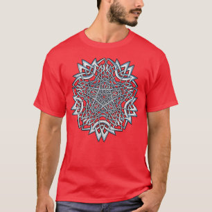 Camiseta Desenho Céltico de Cores do Mandala Pentagrama