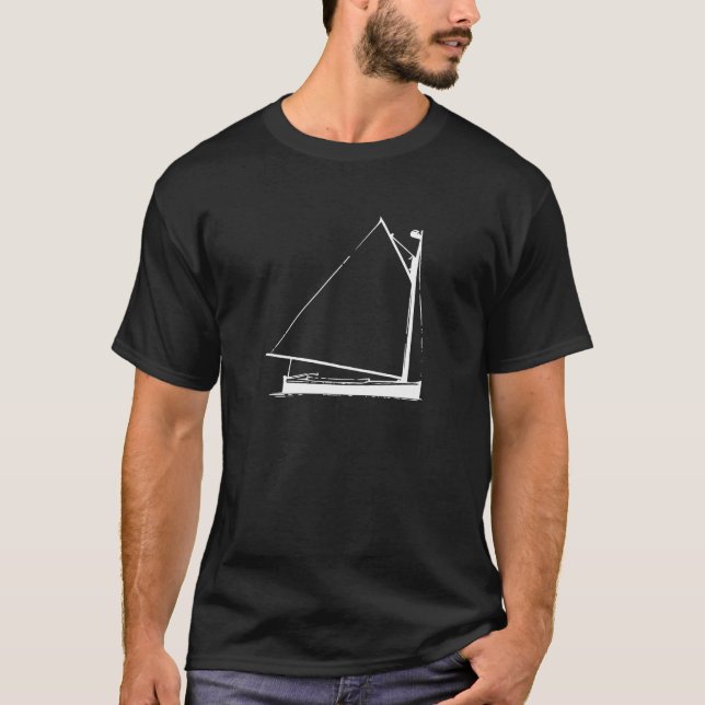 Camiseta Desenho clássico à mão de um barco de gato (Frente)