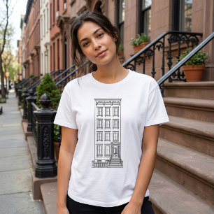 Camiseta Desenho Clássico de Apartamento com Escada de Nova