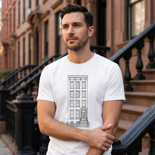 Camiseta Desenho Clássico de Apartamento com Escada de Nova