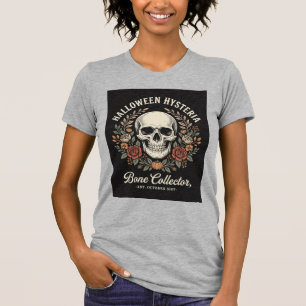 Camiseta Desenho Coletor de Ossos Florais de Caveira de Hal