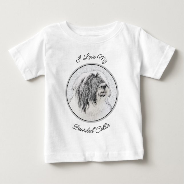 Camiseta Desenho Collie Com Carapaça - Arte Cachorra Origin (Frente)