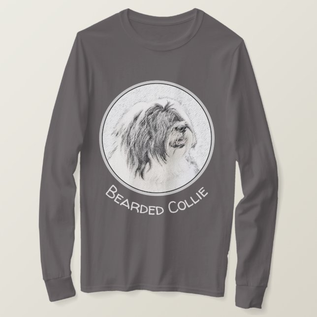 Camiseta Desenho Collie Com Carapaça - Arte Cachorra Origin (Frente do Design)