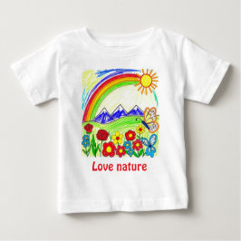 Camiseta Desenho Colorido da Natureza para Amantes da Natur