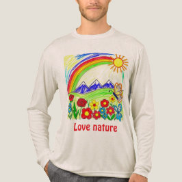 Camiseta Desenho Colorido da Natureza para Amantes da Natur