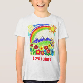 Camiseta Desenho Colorido da Natureza para Amantes da Natur