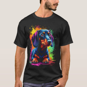 Camiseta Desenho colorido de dachshund
