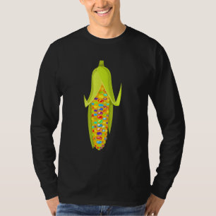 Camiseta Desenho Colorido de Milho para Promover Diversidad