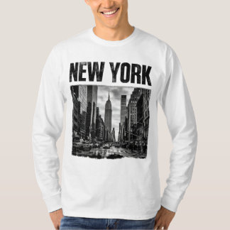 Camiseta Desenho com imagem em preto e branco de Nova York