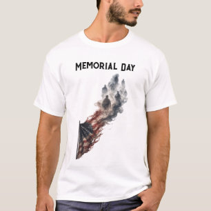 Camiseta Desenho da Bandeira Americana em Tributo ao Dia da