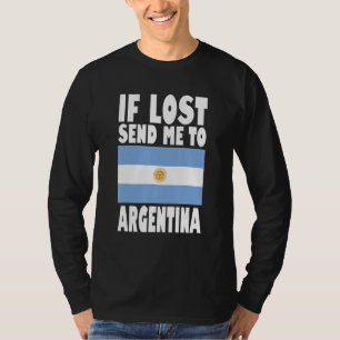 Camiseta Desenho da Bandeira da Argentina Se perdido envie