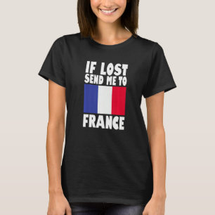 Camiseta Desenho da Bandeira da França Se perdido envie-me