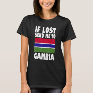 Camiseta Desenho da Bandeira da Gâmbia  Se perdido envie-me