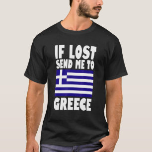 Camiseta Desenho da Bandeira da Grécia Se eu me perder, env