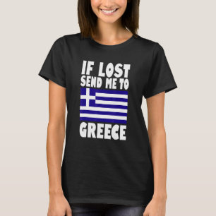 Camiseta Desenho da Bandeira da Grécia Se eu me perder, env