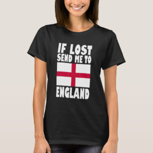 Camiseta Desenho da Bandeira da Inglaterra Se perdido, envi