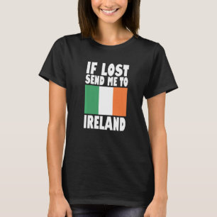 Camiseta Desenho da Bandeira da Irlanda Se perdido, envie-m