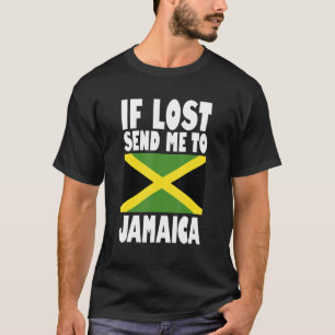 Camiseta Desenho da Bandeira da Jamaica Se perdido me envie