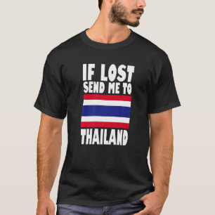 Camiseta Desenho da Bandeira da Tailândia Se perdido envie-