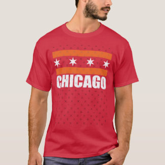 Camiseta desenho da bandeira de Chicago - cores dos Bears -