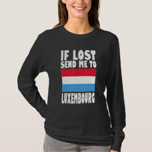 Camiseta Desenho da Bandeira do Luxemburgo Se perdido envie