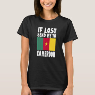 Camiseta Desenho da Bandeira dos Camarões Se perdido, envie