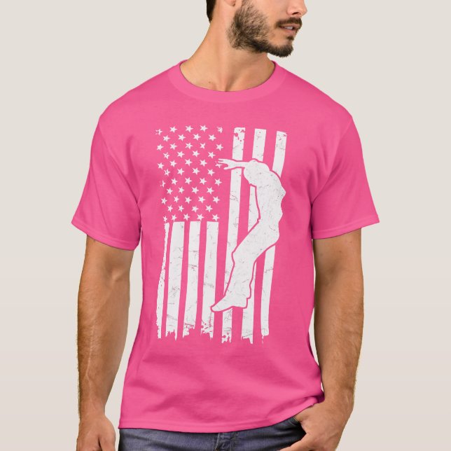 Camiseta Desenho da Bandeira dos EUA para um Especialista P (Frente)