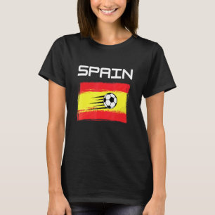 Camiseta Desenho da Bandeira Espanhola de Futebol para Home