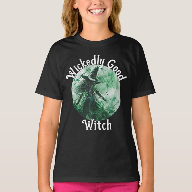 Camiseta Desenho da Bruxa Verde da Bruxa Wickselha (Frente)