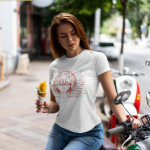 Camiseta Desenho Da Cara Da Menina De Anime