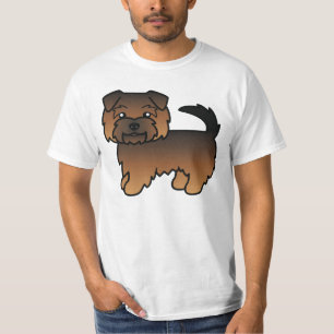 Camiseta Desenho da Caricatura do Cão-Terrier Norfolk