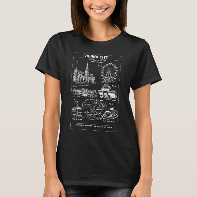 Camiseta Desenho da cidade de Viena (Frente)