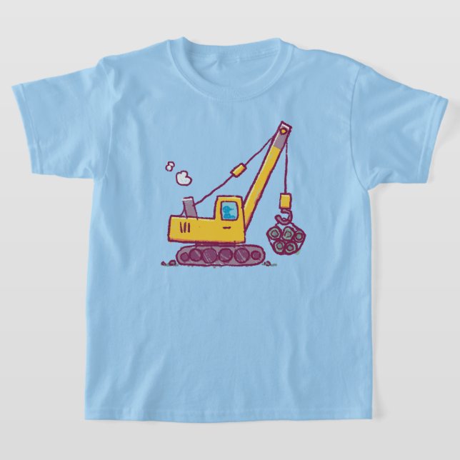 Camiseta Desenho da grua de construção - Inspirado pelas cr (Postura )