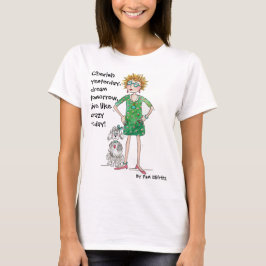 Camiseta Desenho da jovem segurada com conselhos amigáveis