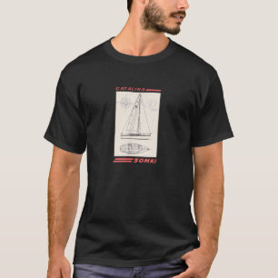 Camiseta Desenho da Linha de Navegação do Catalina 30 MKI