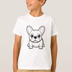 Camiseta Desenho da linha do buldogue francês sobre fundo b
