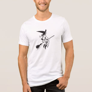 Camiseta Desenho da Linha Negra da Bruxa Voadora do Hallowe