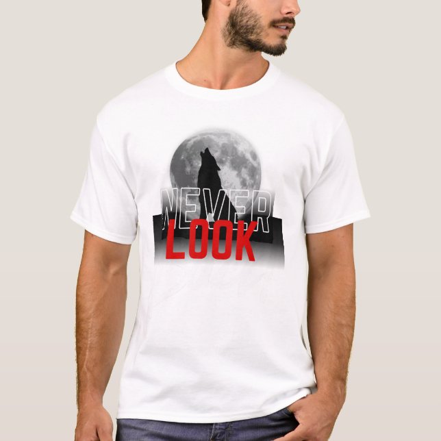 Camiseta Desenho da Lua Never Look Back (Frente)