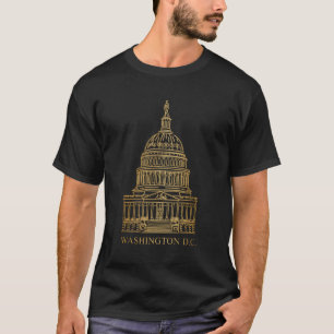 Camiseta Desenho Da Mão Do Capitólio Do Washington Dc