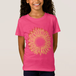 Camiseta Desenho Da Mão Luminosa Rústica Floral