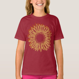 Camiseta Desenho Da Mão Luminosa Rústica Floral