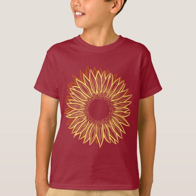 Camiseta Desenho Da Mão Luminosa Rústica Floral (Frente)