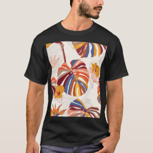 Camiseta Desenho Da Mão Tropical Brilhante
