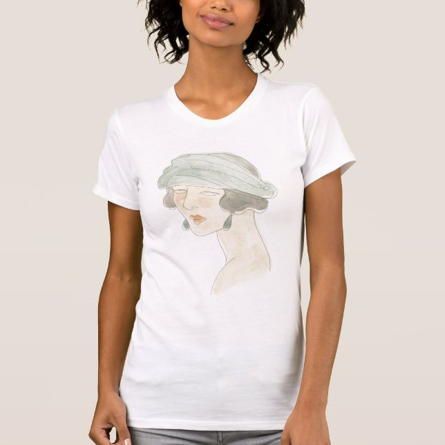 Camiseta Desenho da Moda Flapper - Retrato (Frente)