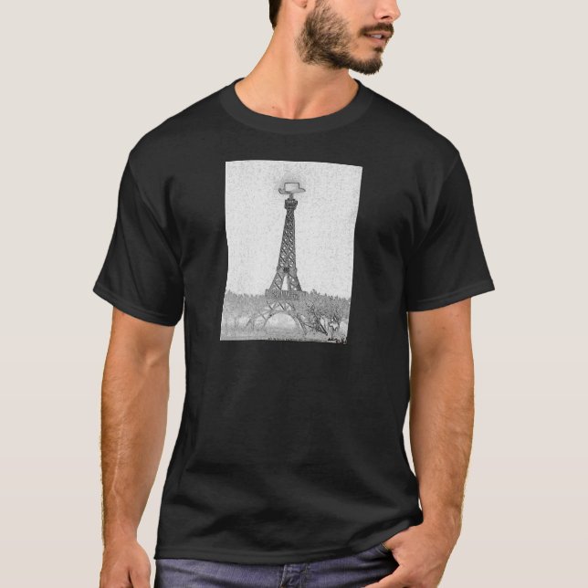 Camiseta Desenho da torre Eiffel de Paris, Texas (Frente)